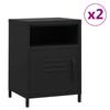 Bedside Tables 2 Pcs  35x35x51 Cm Steel