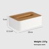 Scatola per fazzoletti in plastica minimalista moderna con coperchio in legno per ripostiglio in soggiorno e bagno