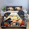 Musical Instrument Decor Set Soft Comfortable Duvet Cover Bedding Set Included 1*Duvet Cover & 2*Pillowcases, Gift