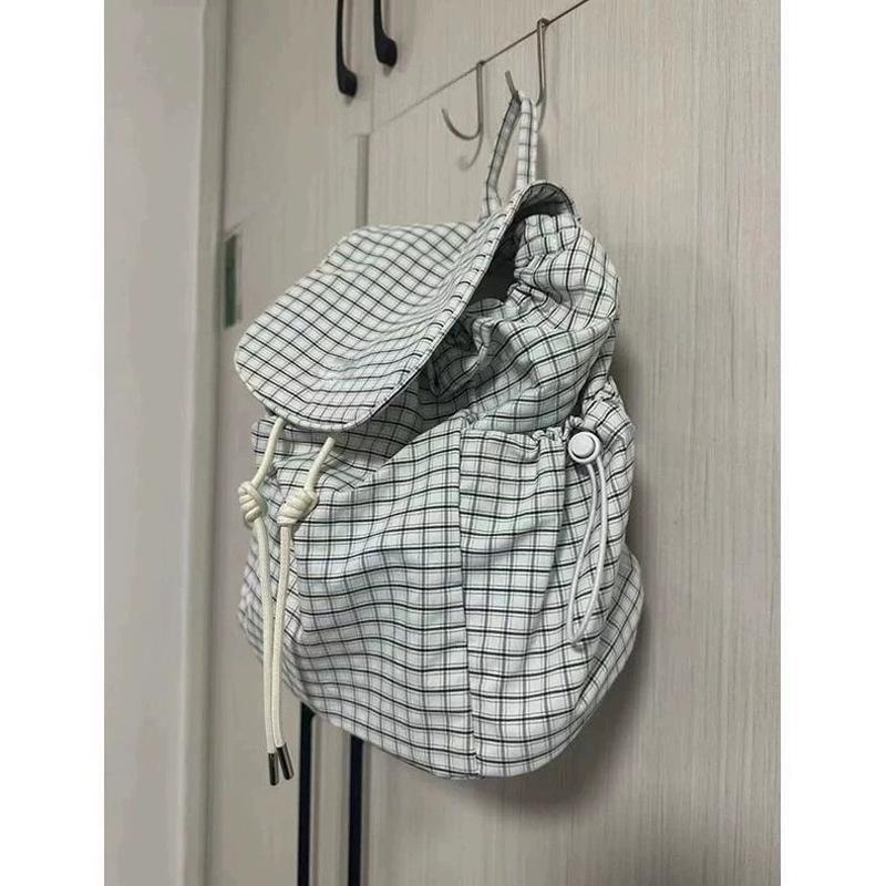 Fashion Plaid Retro Backpack Niche New Commuter Leisure Large Capacity Versatile Lightweight Backpack Schoolbag
