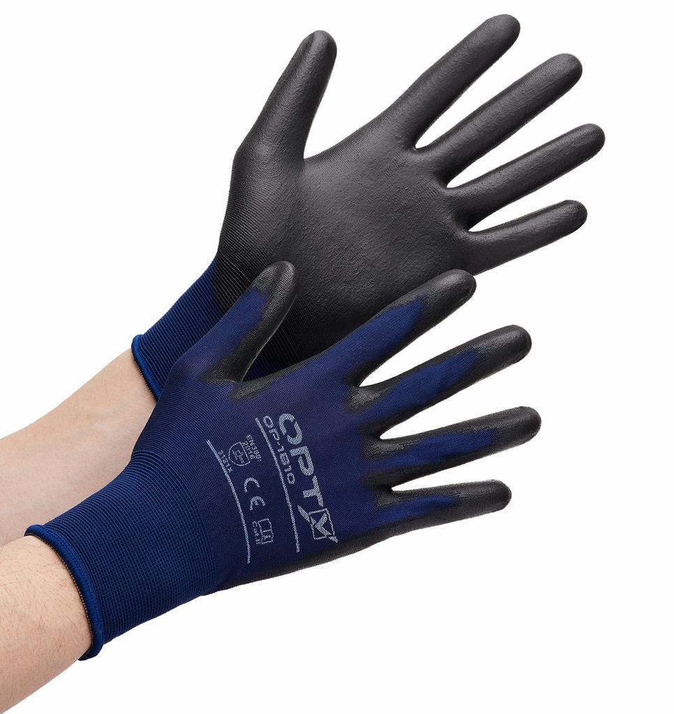 Weed Touchscreen Compatible Work Unlined LL OPTY Gloves, Ultra-Thin 18-Gauge, Back, Urethane, Size, OP-1810 (10 Pairs)
