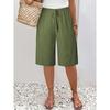 Ladies, Casual Pants, Fashionable, Solid Color, Cropped Pants, Mid Length Pants