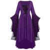 Kvinner Europeisk Retro middelaldersk domstolstil Halloween Cosplay-kostyme Voksen Skull Strap Dress Up Festantrekk