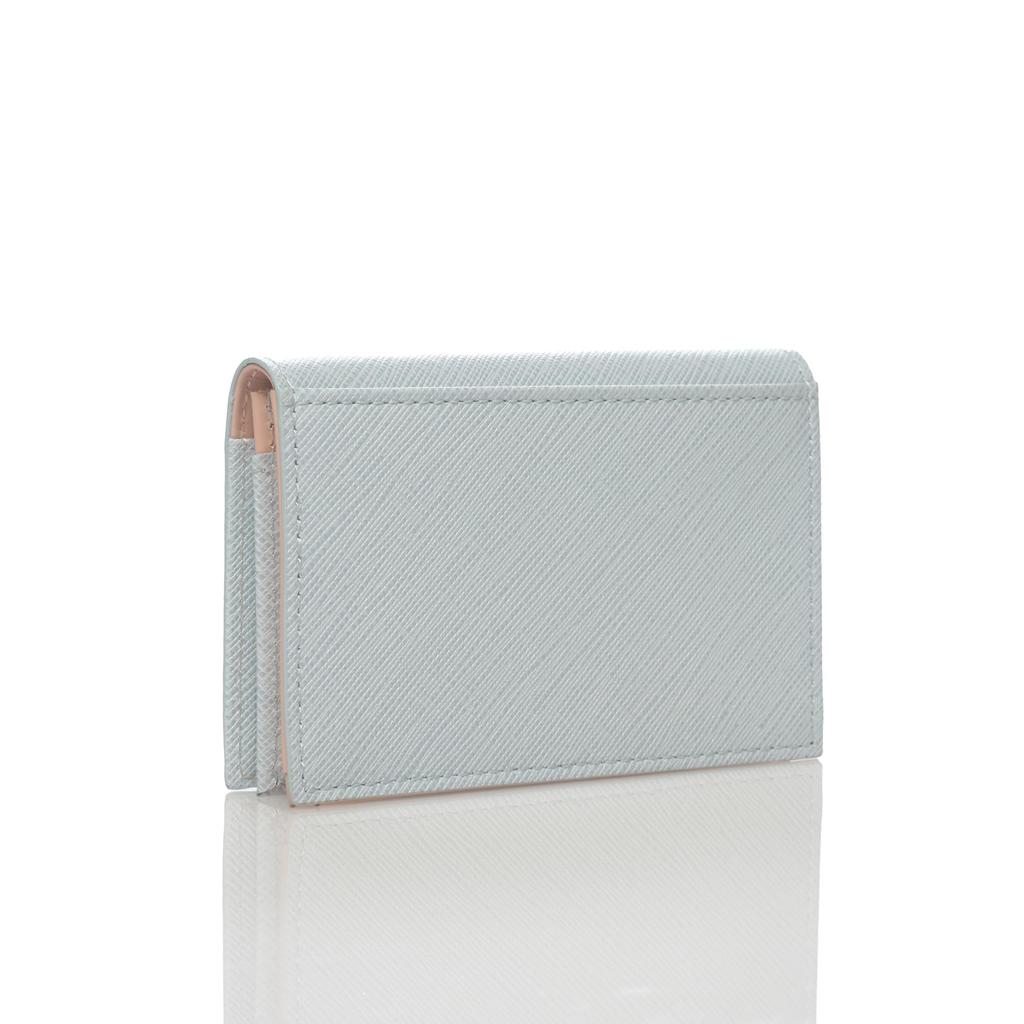 JILL STUART Gloria JSLW3AM1 Business Card Holder Cowhide Saffiano Leather Ribbon Motif Glitter Pastel Women's Case Wallet