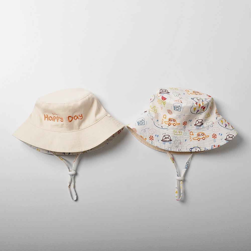 Double Sided Sun Hat Breathable Baby Cap New Fisherman Cap  Boys Girls