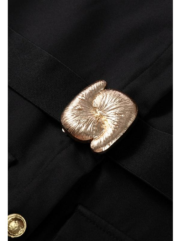 2025 Spring/Summer Women's Sleeveless Fitted Waist Slit Long Dress with Multi-Button Design