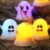 Decorative Ghost for Shelf 6 Pcs Light, LED Color Changing Warm Flameless Battery-Operated Safe Halloween Accent Light Mini Spirit Night Lamps, Spooky