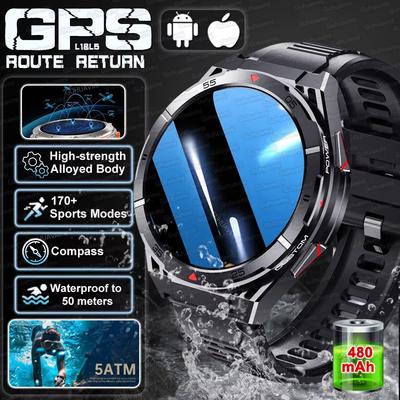 2025 Nowy Oryginalny Smartwatch GPS Ultra 466*466 HD Wyświetlacz AMOLED Sportowy Kompas Połączenia BT Wodoodporny IP69 Smart Bransoletka Dla HUAWEI