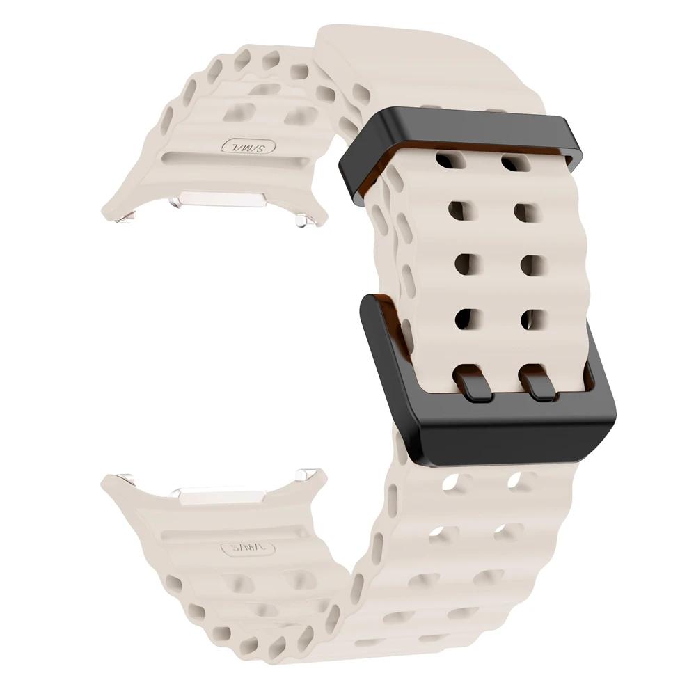 Marine Strap for Samsung Galaxy Watch Ultra for Galaxy Watch Ultra 47mm No Gaps Silicone Sports Bracelet Watchband