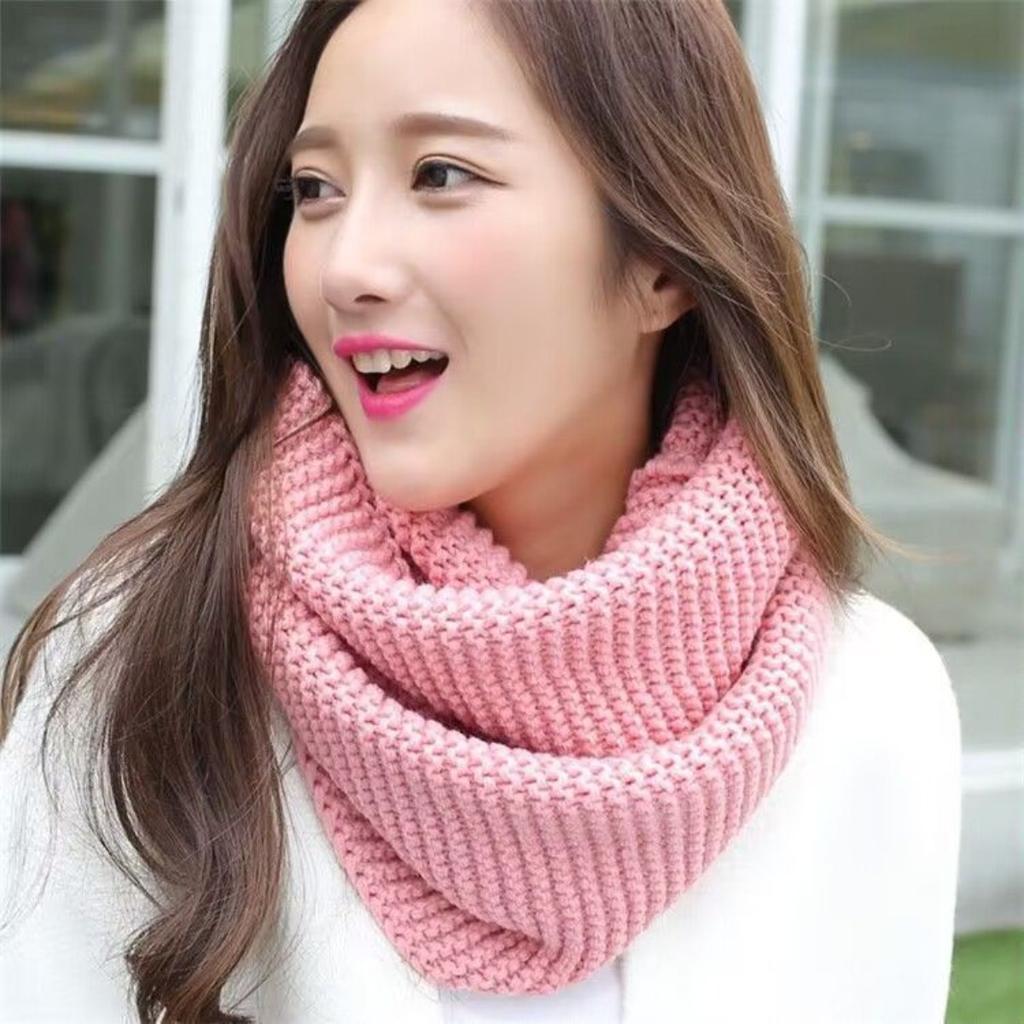 Ullscarf för kvinnor för höst och vinter, vindtät och köldtålig tjock nackvärmare, enfärgad mångsidig, varm och nackskyddande stickad scarf