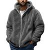 Men's Fashion Solid Color Patchwork Sweatshirt Loose Double-sided Velvet Warm Jacket Zipper Outerwear