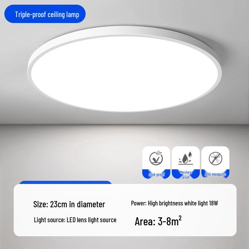 

Durable Modern Round Ceiling Lamp 85-265V for Corridor, Aisle, or Balcony Black Edge