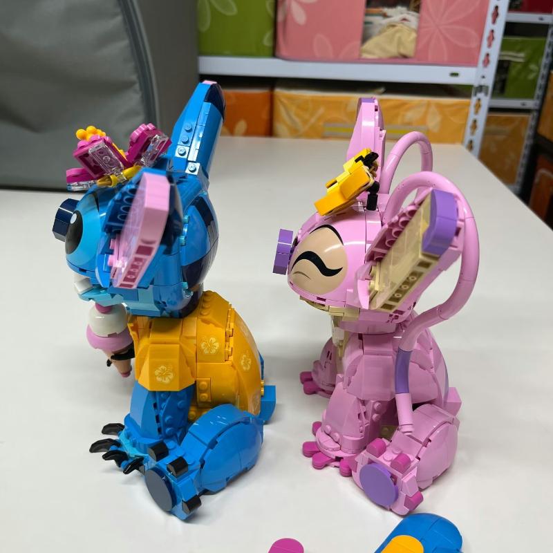 New Stitch Angel Cp Building Blocks - Large Piece Cartoon Toys With Moving Ears Kids Assembly Gift For Boys Girls Birthday