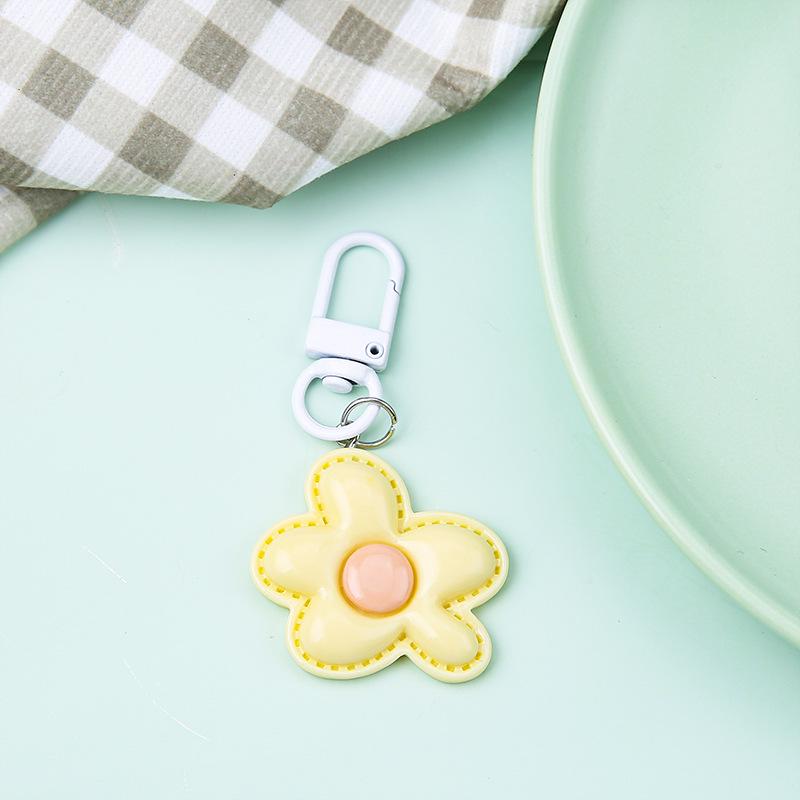 Bunter unregelmäßiger Blume Cartoon Schlüsselanhänger Anhänger - Niedliches Taschenzubehör