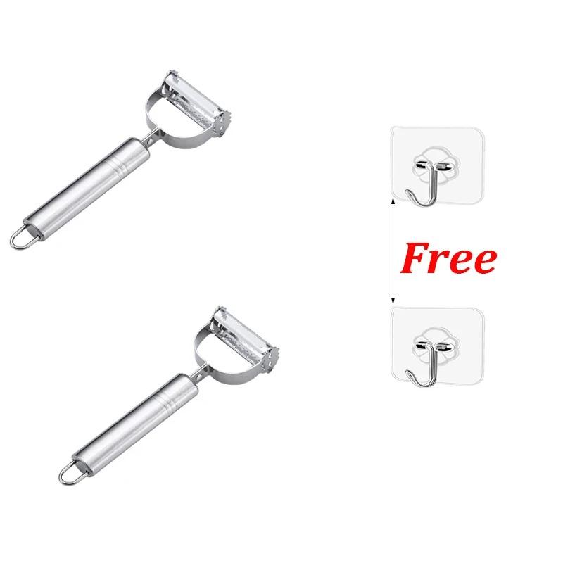 2Pcs Multifunction Vegetable Peeler Slicer Stainless Steel Potato Peeler Cucumber Carrot Grater Peeler Kitchen Accessories