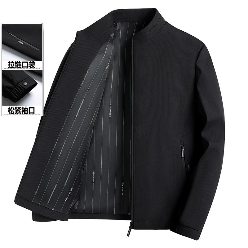 

New Spring and Autumn Middle and Old Men s Jacket Stand-Up Neck Jacket-0-Year-Old Dad Loose Top Cadre Pack 175 (weight 95-57.5 kg)