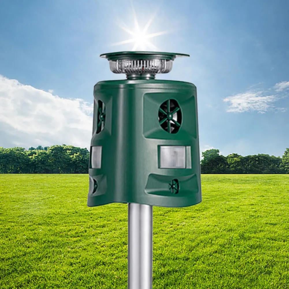 Ultrasonic Animal Repeller Pest Animal Repellent 360 Degree Solar Cat Deterrent IP44 Waterproof 5 Modes for Dog Cat Bird Rabbit