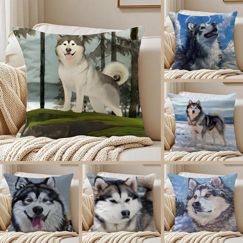 CUTE AAlaskan Malamutes Cushion Cover Pillowcase Antidustmite living Room Sofa Decor Cushion Room