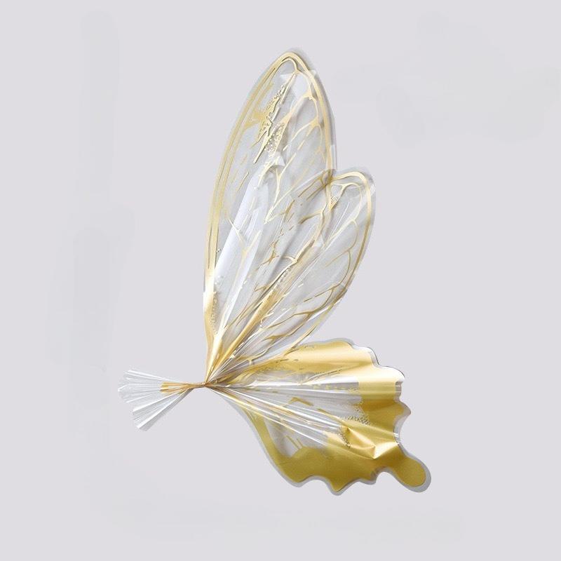 20Sets/40Sheets of Floral Wrapping Paper with Crystal Butterfly Patterns,Waterproof DIY Materials for Valentine'S Day flower box