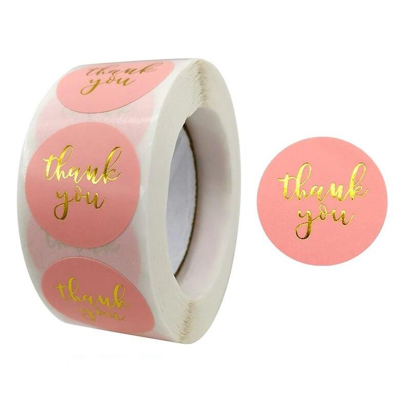 500Pcs 1inch Thank You Stickers For Envelope Sealing Labels Stationery Supplies Handmade Wedding Gift Decoration Sticker New