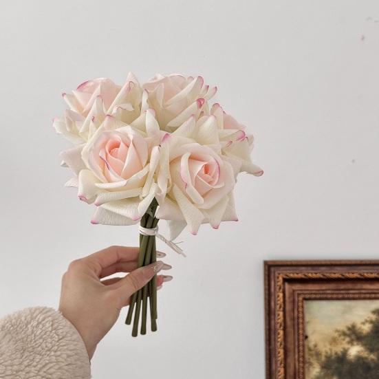 5 Bündel Real Touch Rosenblüten Künstliche Große Blüte Falsche Rose für Zuhause Büro Hochzeitsfeier Dekoration Innenbereich Blumendekorationen Tischmittelstücke