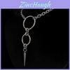 Geometric Alloy Pendant Necklace With Round Ring Elements For Casual Style