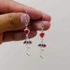Gothic Darkly Magic Ghost Red Eye Heart-shaped Dangle Earrings for Woman Halloween Original Design Jewelry Accessories Colorfast