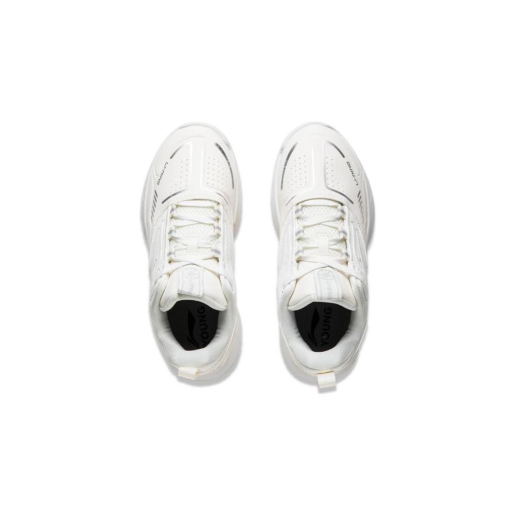 Li Ning Wind Shadow V1 Shock Absorbing Wear Resistant Low Top Kids Basketball Shoes Kids Basketball Shoes Cloud-White YKBT082-7