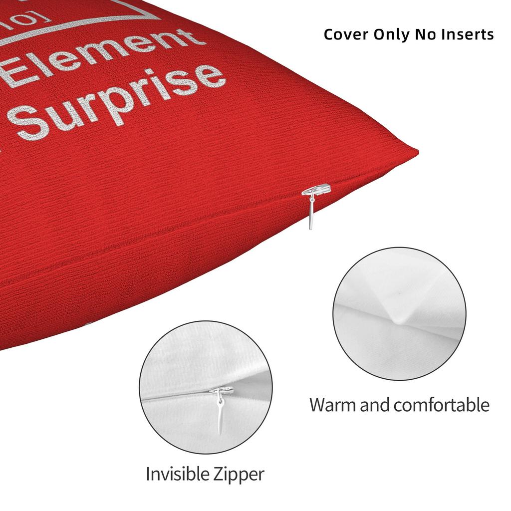 Ah! The Element of Surprise Pillow Cover  Novelty Pillow Case For Wedding Party Home Decor Comfy Cushion Cover Gift
