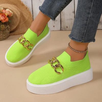Moda 2024 Jednolity Kolor Okrągły Nosek Wszechstronne Siateczkowe Wygodne Na Grubej Podeszwie Odzież Wierzchnia Codzienne Damskie Buty Sportowe Zapatos Mujer