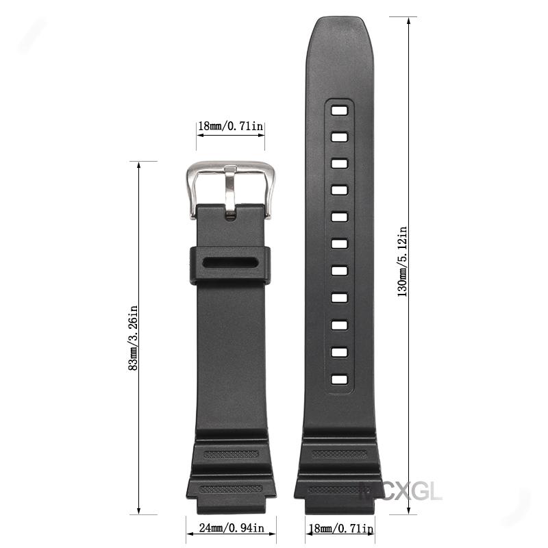 18mm Resin Replacement Strap For Casio F91W F108WH AE1200WH AE-1300WH W800H AE1000W F105W Mens Womens Watch Band Accessories