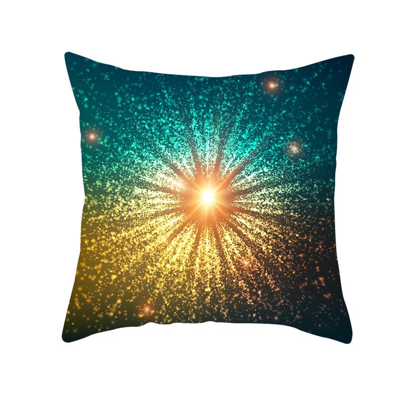 Home Decoration Geometric Space Printed Pillow Cover Colorful and Bright Sofa Cushion Cover