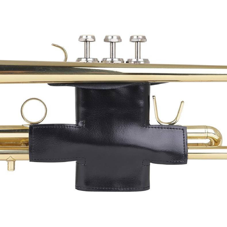 Trumpet Valves Guard, PU Leather Trumpet Protective Cover Sleeve, Professional Trumpet Valves Guard Cover for Beginners, Black
