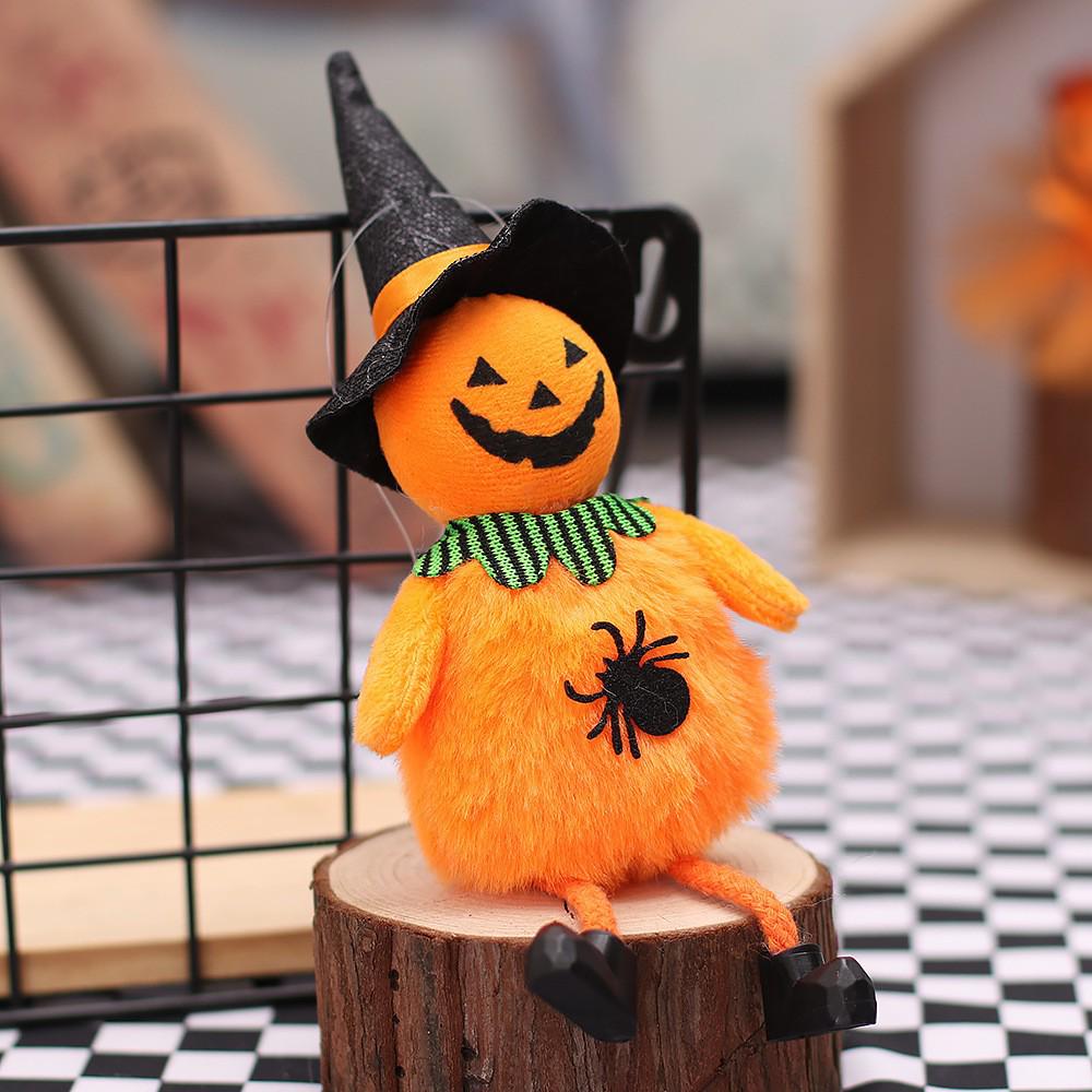 Plush Pumpkin Witch Doll Hanging Halloween Decor