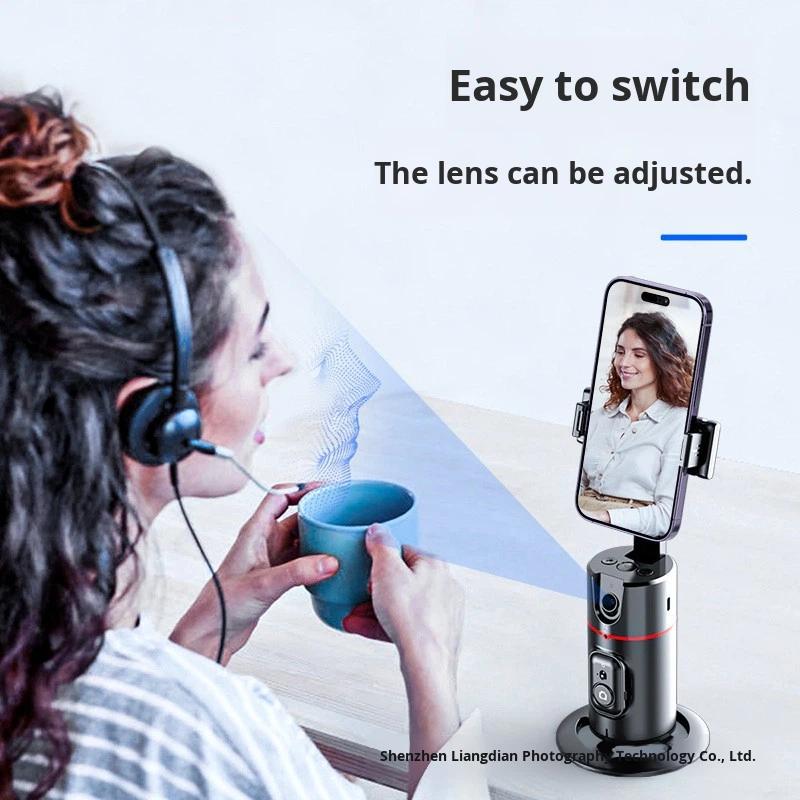 New P02 AI Face Tracking Phone Gimbal 360 Rotation Face Tracking Recognition Phone Holder for Vlog Selfie