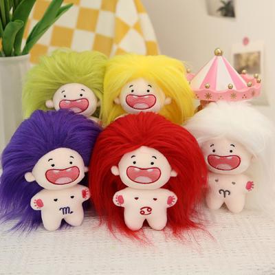 11 cm nackte Puppe, Laubbaumspielzeug, buntes, flauschiges Haar, Plüschtiere, Zähne, 12 Sternbilder, unvollendetes Rollenspielzeug, Baumwolle gefüllt