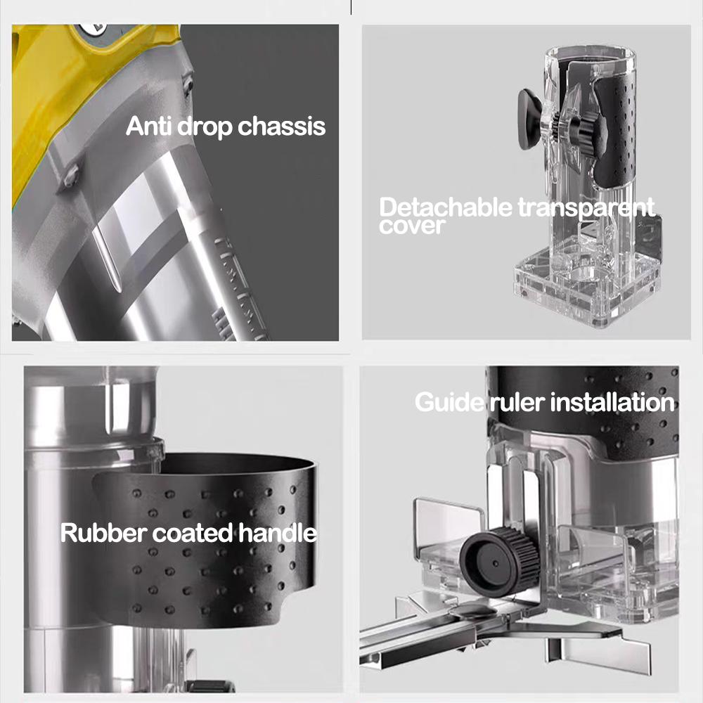 Brushless Electric Trimmer Woodworking Trimming Machine Wood Router Milling Engraving Slotting Machine Fit Dewalt 18V Battery