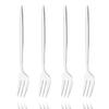 4Pcs Stainless Steel Tea Forks Black Gold Cake Fork Snack Salad Coffee Fruit Fork Mirror Cutlery Tableware Set Kitchen Utensils