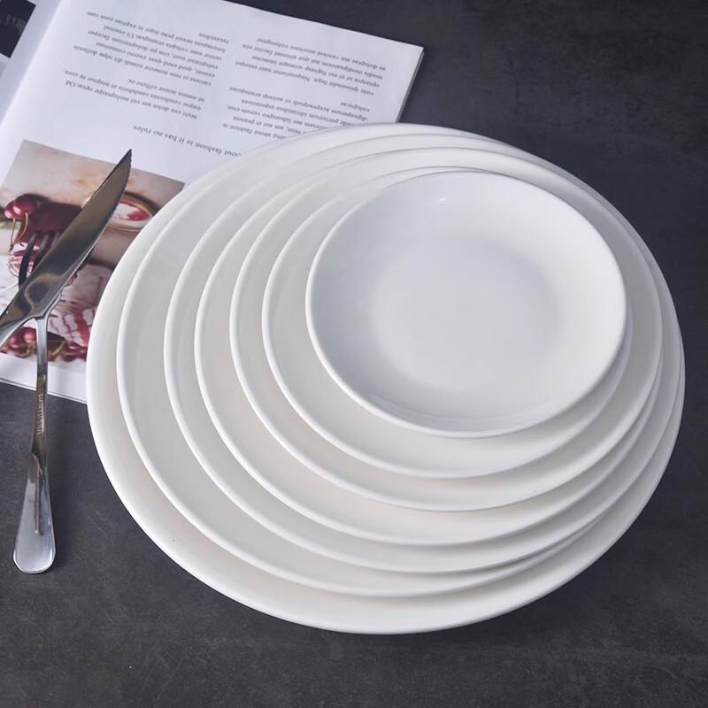 Elegant Pure White Round Ceramic Dinner Plate