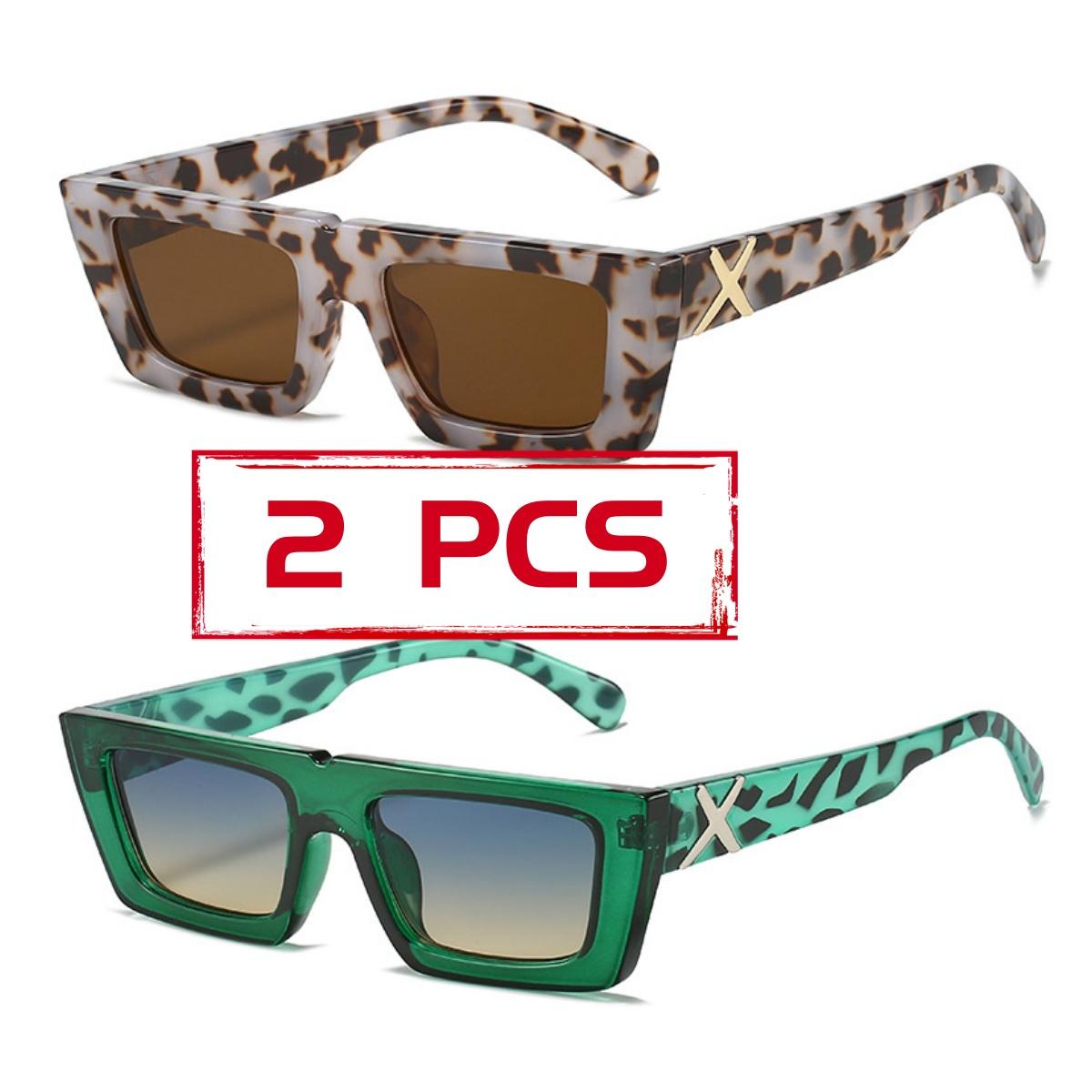 

Compact frame square personalised temples X modelling sunglasses ladies daily streetwear accessories men s UV protection driving