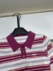 Nanyou Kaixuan Striped Lapel Knit Top with Logo Embroidery - Trendy, Casual, and Age-Reducing Short Sleeve Shirt