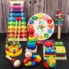 Early Education Educational Toys Children'S Small Round Beads Eight-Tone Piano Alarm Clock Children'S Playing Set Wooden Baby Montessori Infant