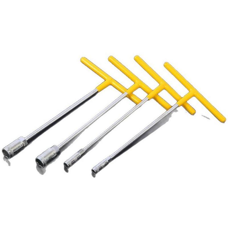 T-Type Socket Wrench Set, T-Shaped Extended Hex Wrench, Rubber-Coated Car And Motorcycle Tire Repair Tools