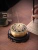 Pure Copper Incense Burner: Indoor Household Use for Agarwood & Sandalwood Fumigation, Includes Tray and Incense Seal.