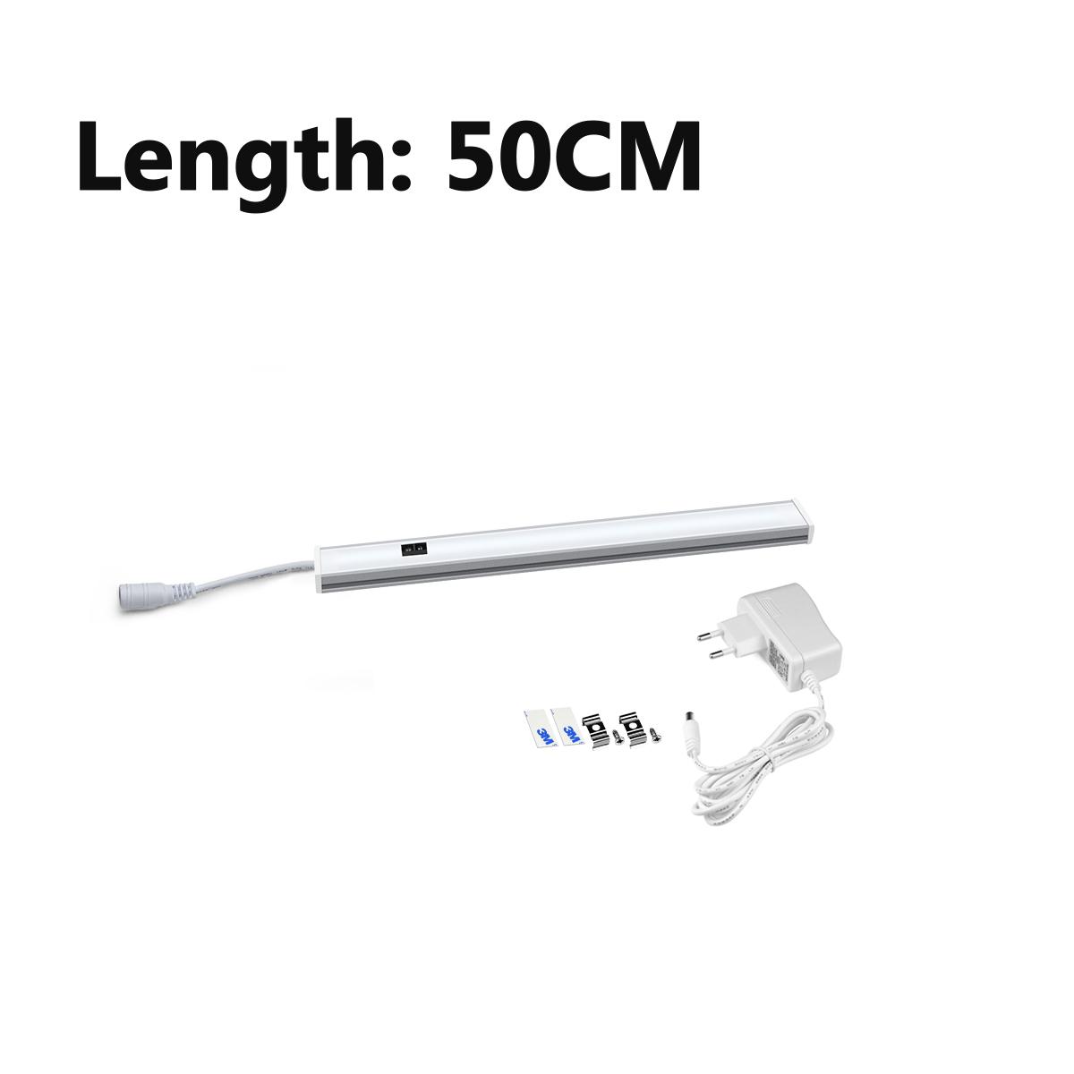 

1-5 шт. комплект серии Smart LED кухонный светильник 12 В светодиодный светильник для бара с алюминиевым профилем, трубчатые лампы, датчик ручной развертки, светильник для шкафа для кухни спальни 1PCS 50CM EU Plug белый