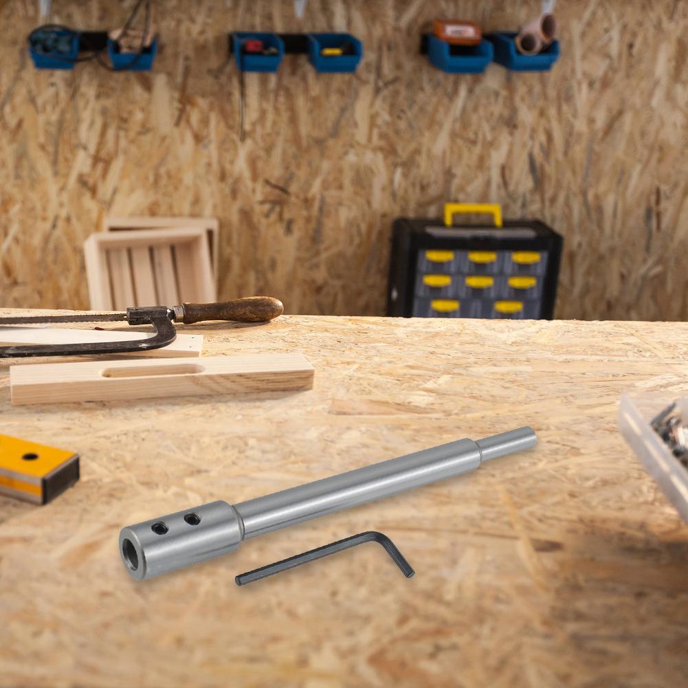 Drill Bit Extension Rod Reusable Woodworking Milling Cutter Bit Extension Chuck Router Bits for Start Deep Hole Turning