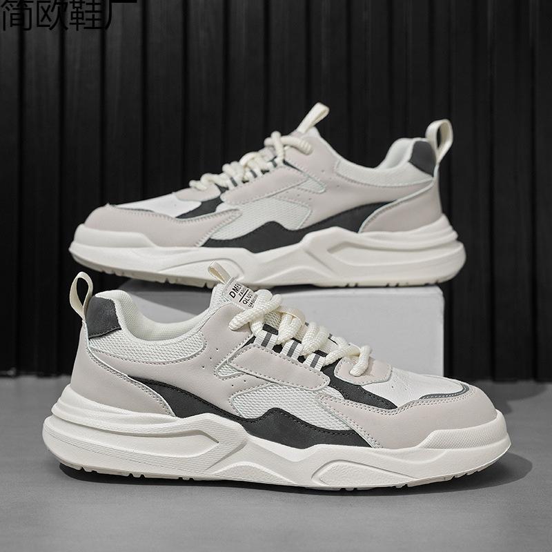 Men s shoes new summer mesh breathable versatile casual sports board shoes young and young niche versatile high 44 бежевый