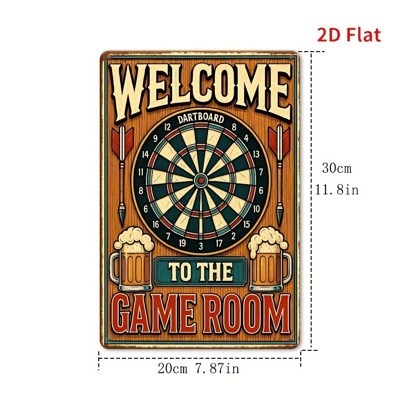 Vintage Dartboard Wall Art Iron Beer Mug Sign for Bar  Game Room Decor Rustic x cm