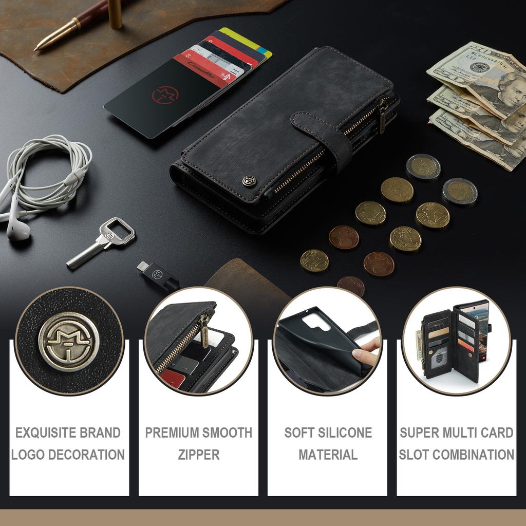 Suitable for iPhone 14 Pro Phone Case, Apple 13 Phone Leather Case, Samsung S26 Flip Cover with Card Slot Wallet Protective Case