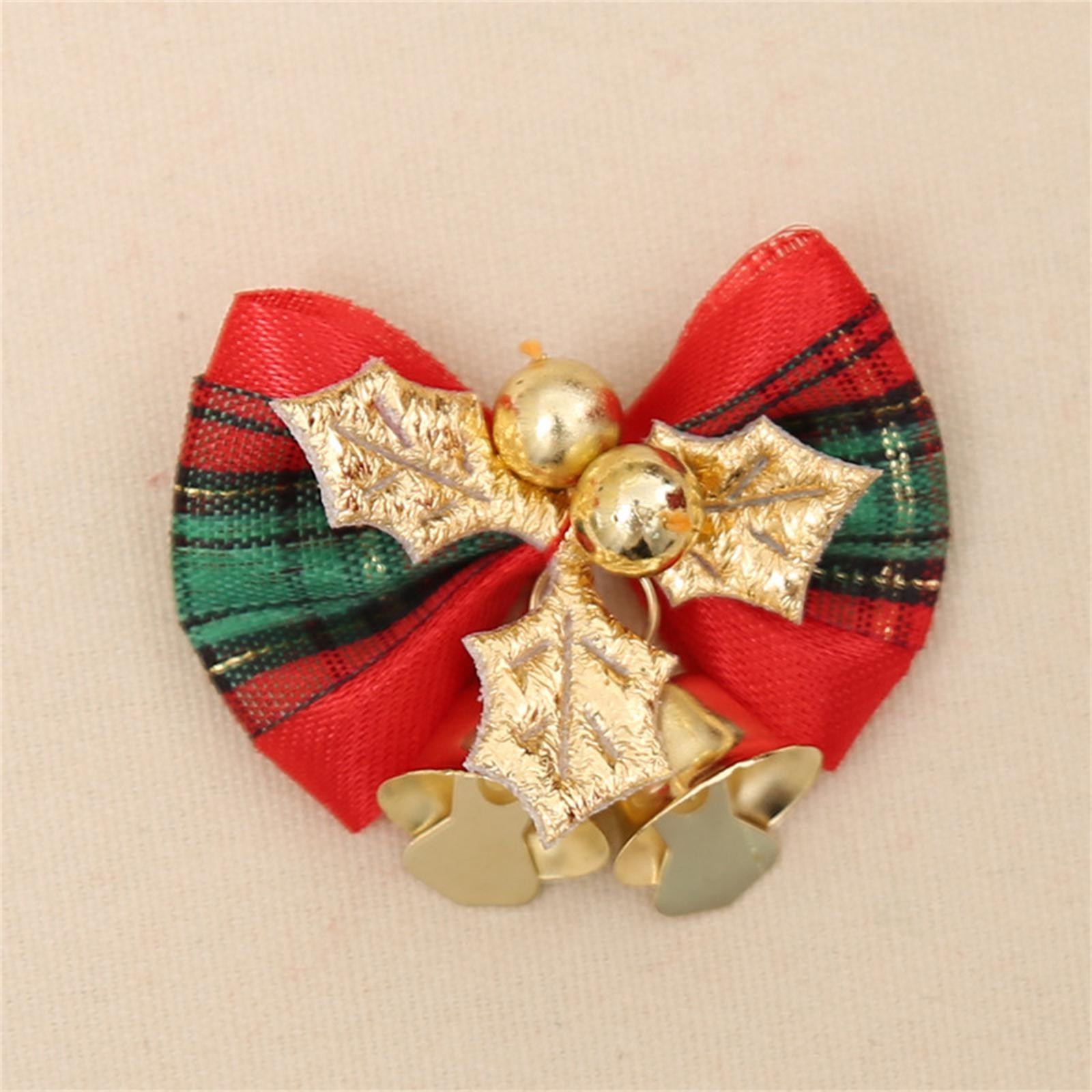 Christmas Bow with Bells 10-Piece Set Festive Holiday Christmas Tree Wreath Decor Gift Ornament Christmas Party Home Decor One Size зелёный